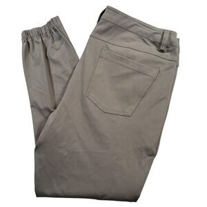 BYLT Premium Basics Everyday Pant Men 40 Tan Stretch Tapered Jogger Cuff Khaki